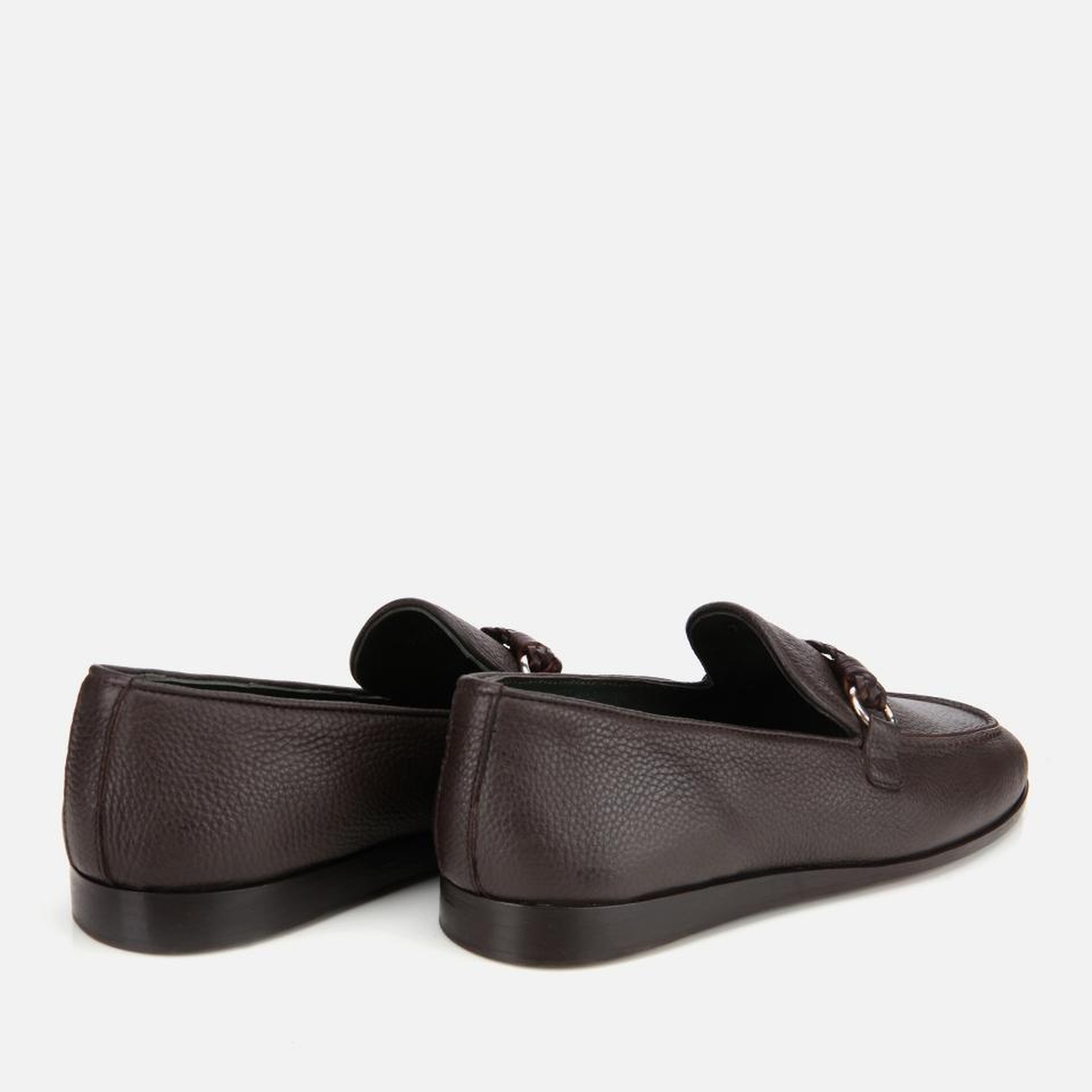 Erkek Deri Kahverengi Toka Detaylı Klasik Loafer