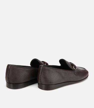  Erkek Deri Kahverengi Toka Detaylı Klasik Loafer