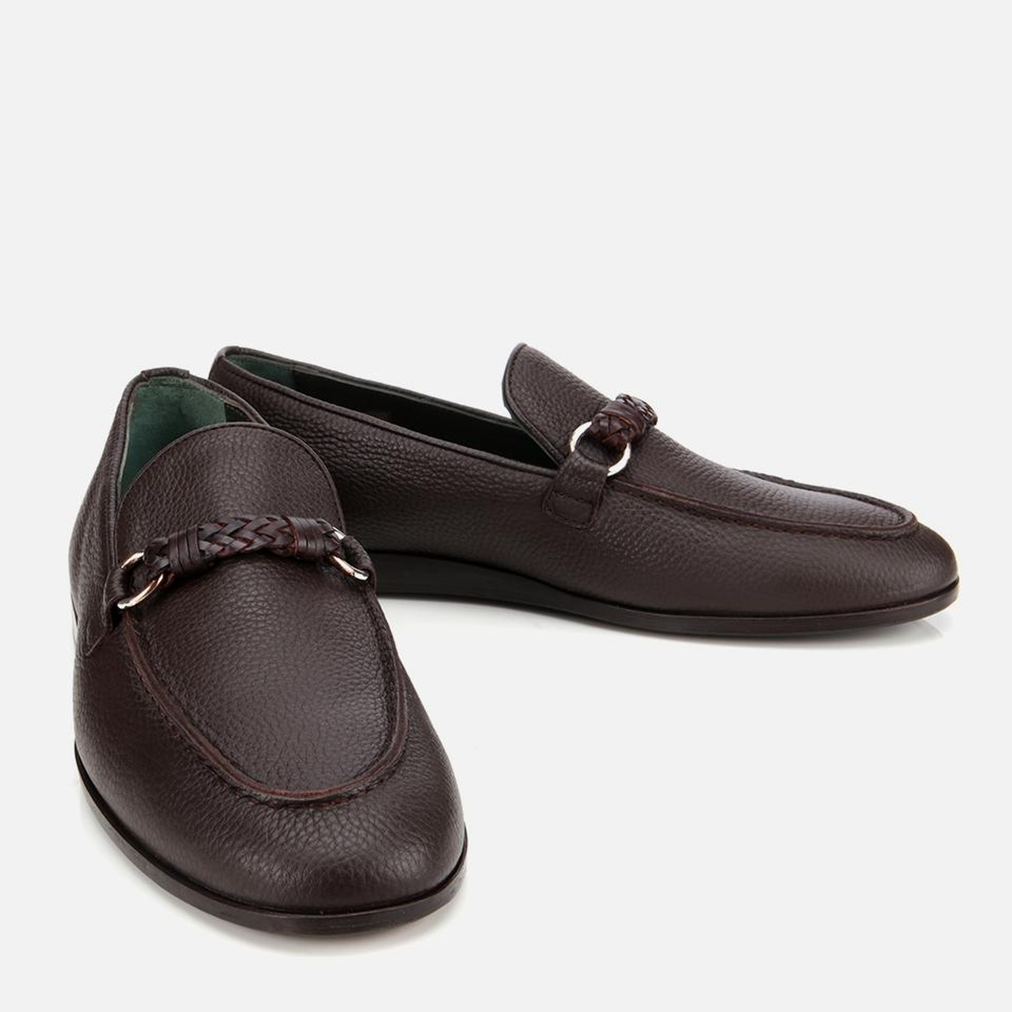 Erkek Deri Kahverengi Toka Detaylı Klasik Loafer
