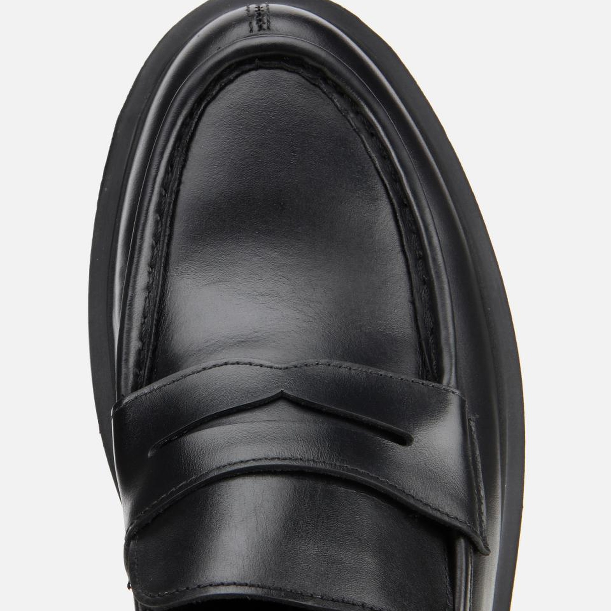 Erkek Deri Siyah Yüksek Tabanlı Klasik Loafer