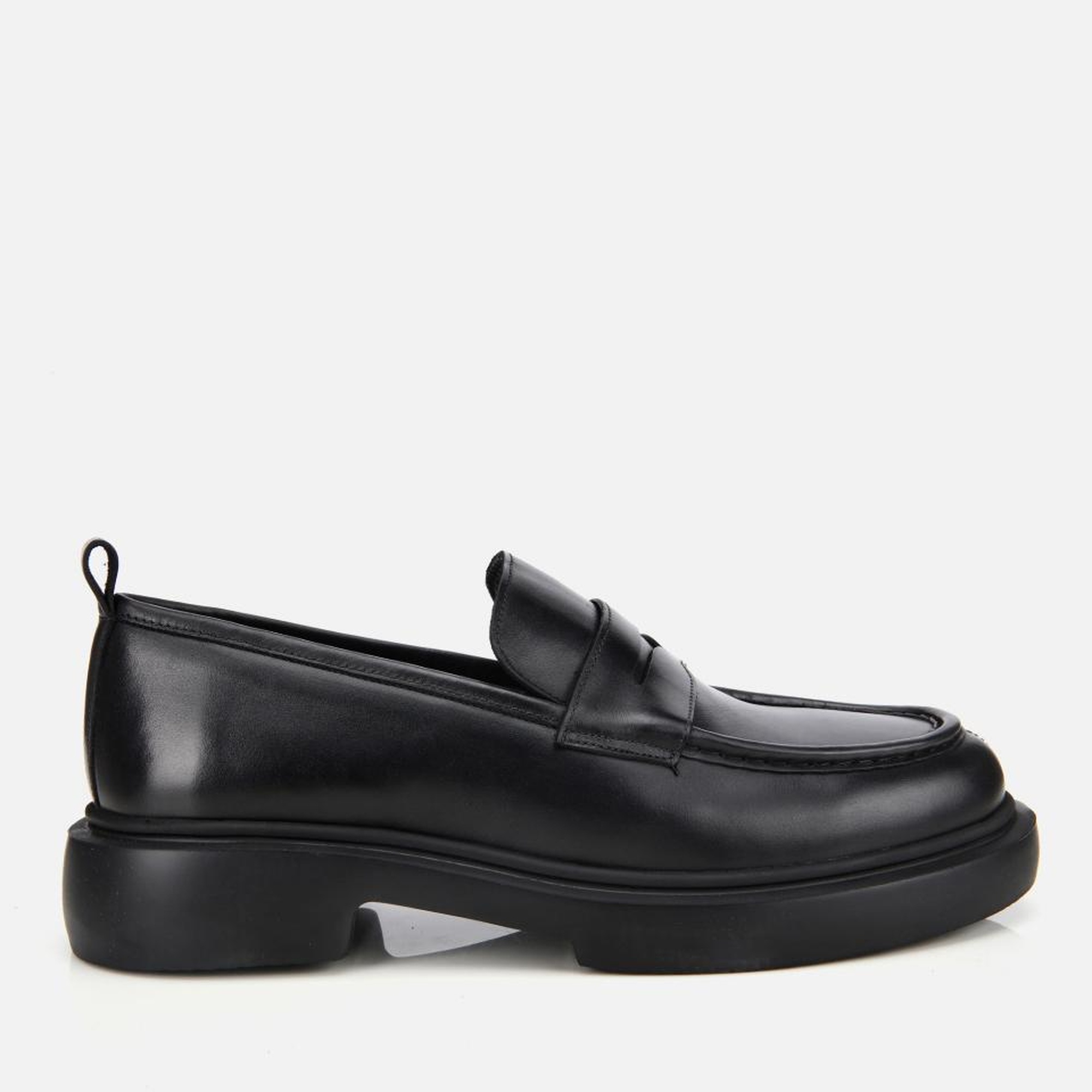 Erkek Deri Siyah Yüksek Tabanlı Klasik Loafer