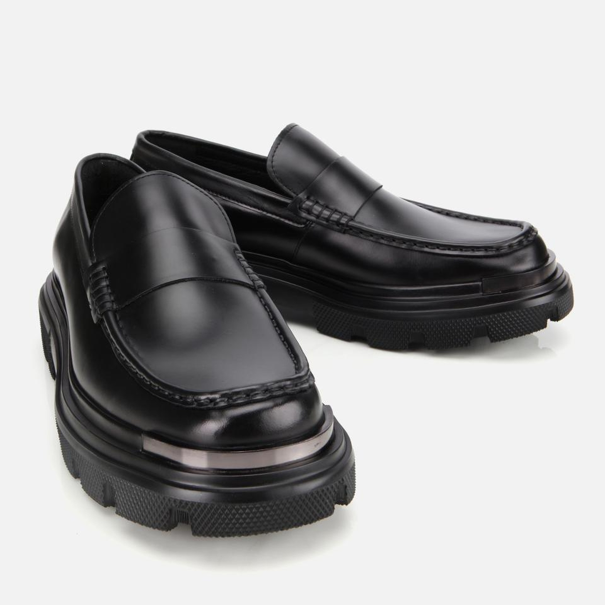 Erkek Deri Siyah Yüksek Tabanlı Klasik Loafer