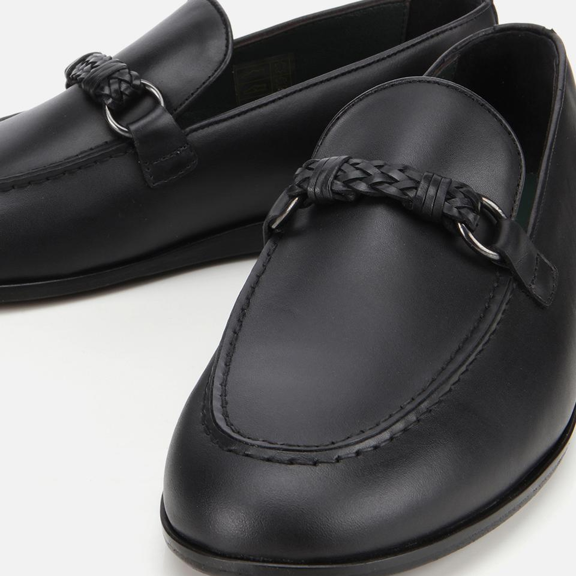 Erkek Deri Siyah Toka Detaylı Klasik Loafer