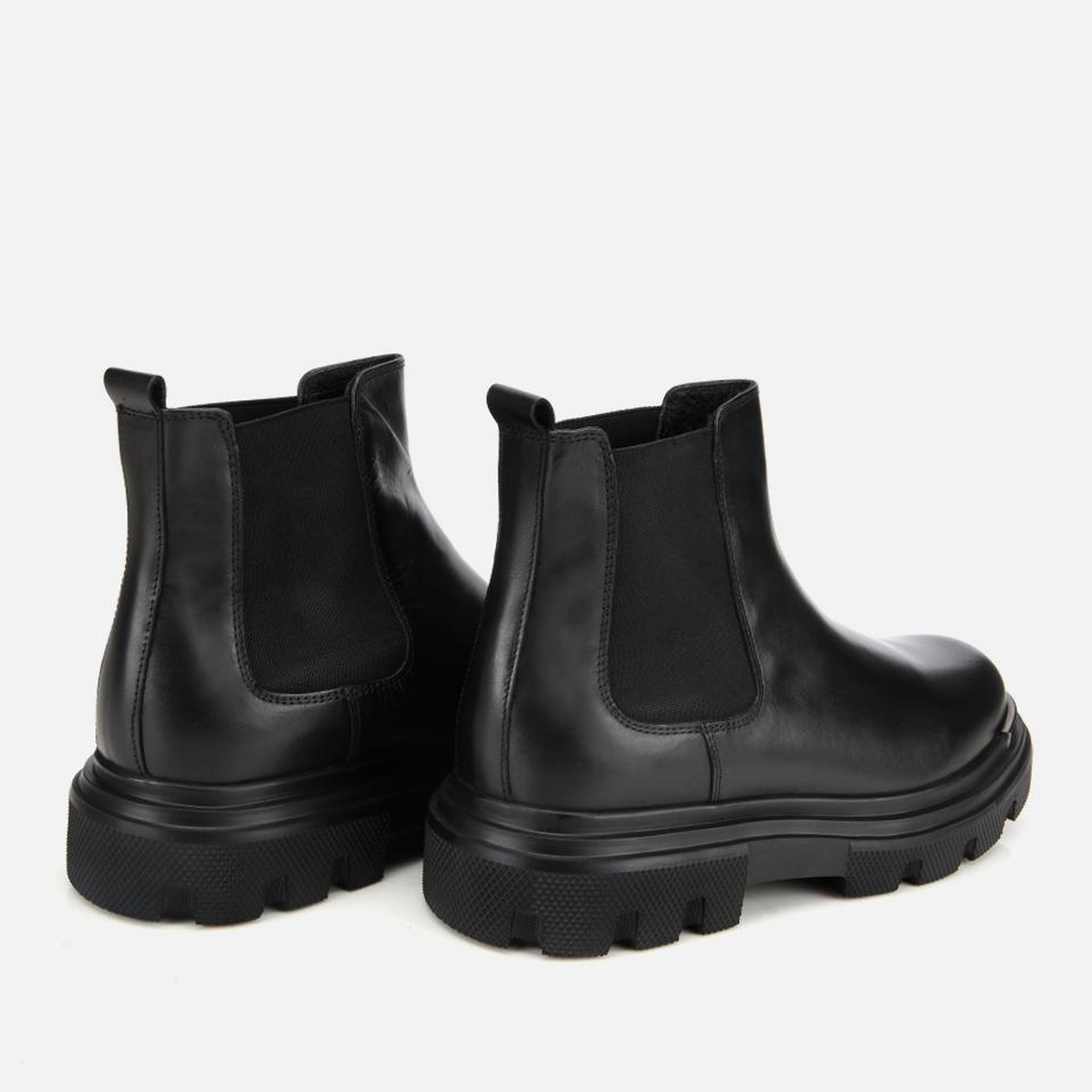 Erkek Deri Siyah Lastik Detaylı Yüksek Tabanlı Chelsea Bot