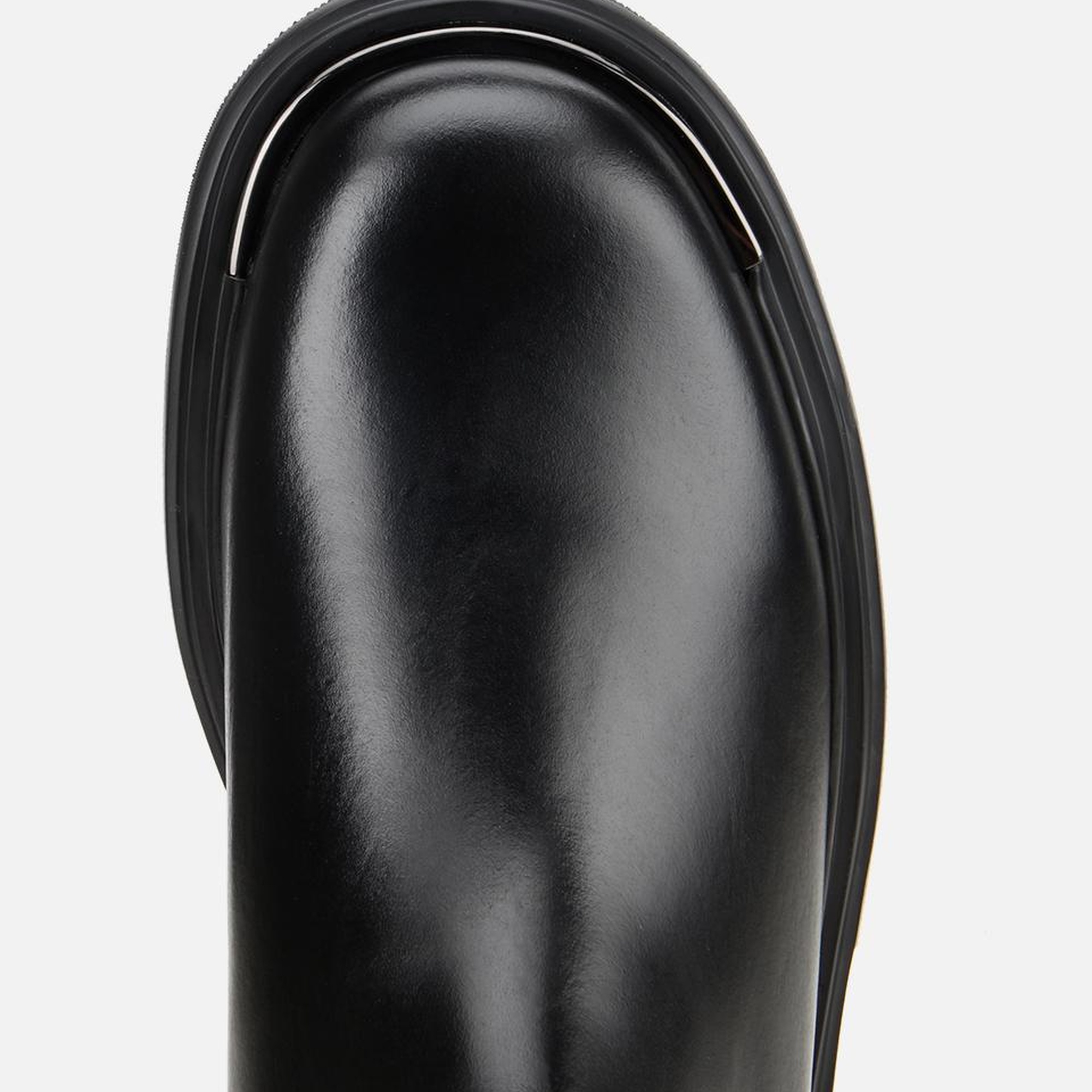 Erkek Deri Siyah Lastik Detaylı Yüksek Tabanlı Chelsea Bot