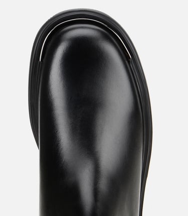  Erkek Deri Siyah Lastik Detaylı Yüksek Tabanlı Chelsea Bot