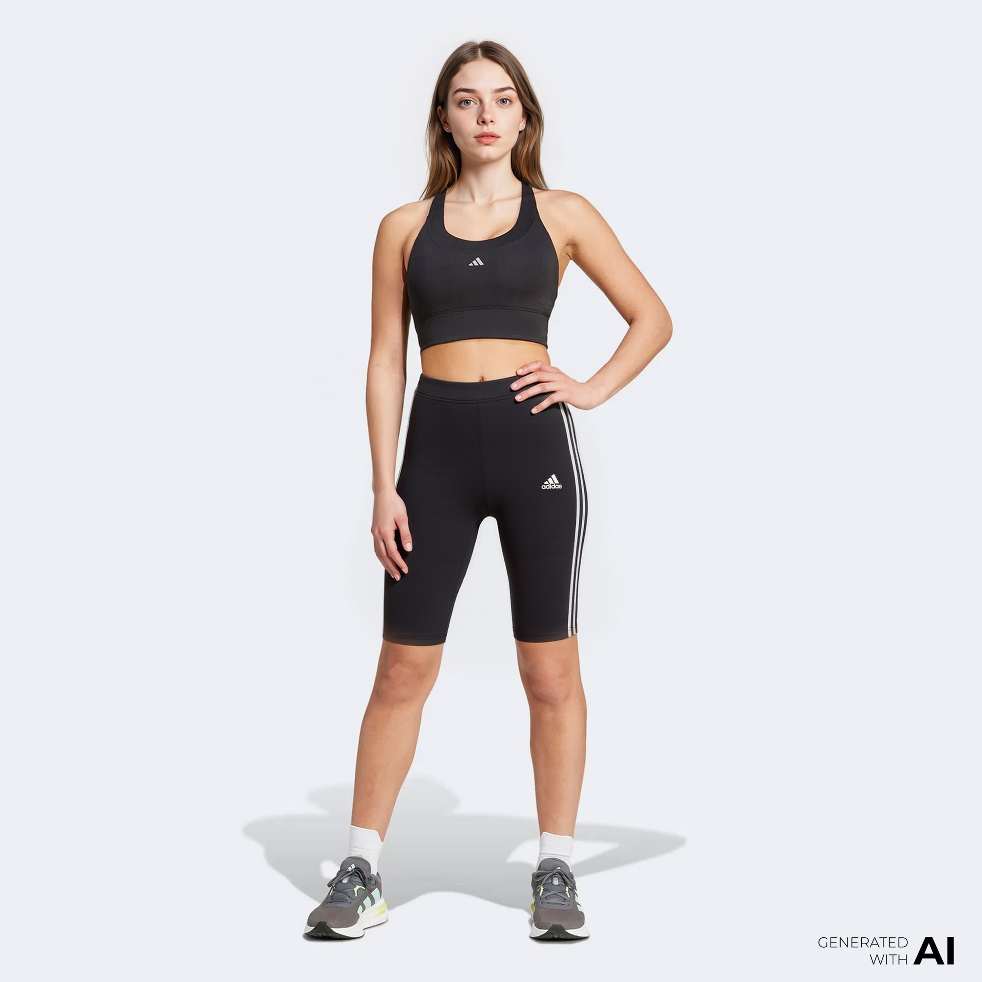 adidas Essentials 3-Stripes Kadın Siyah Günlük Bisiklet Taytı