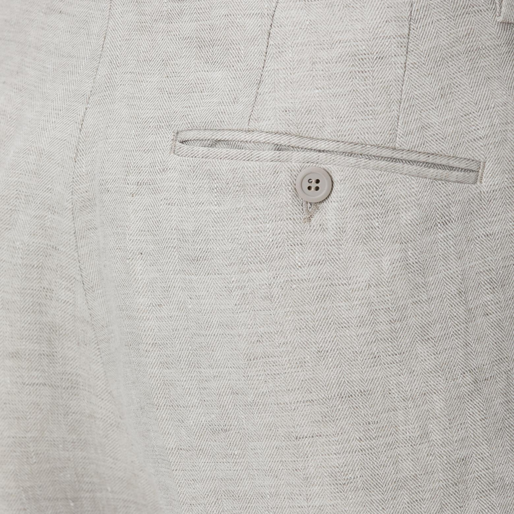 Network Erkek Bej Keten Comfort Fit Pantolon