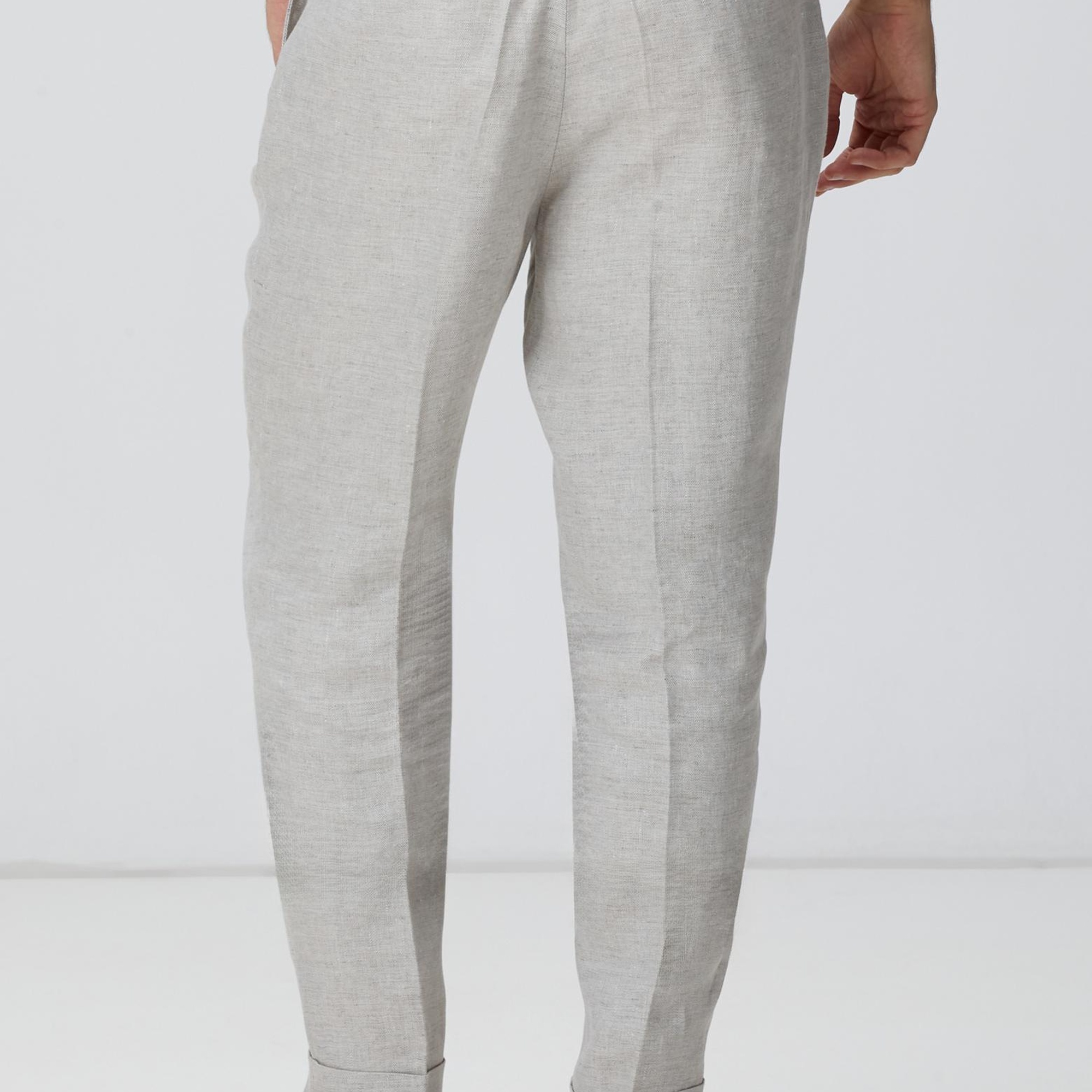 Network Erkek Bej Keten Comfort Fit Pantolon