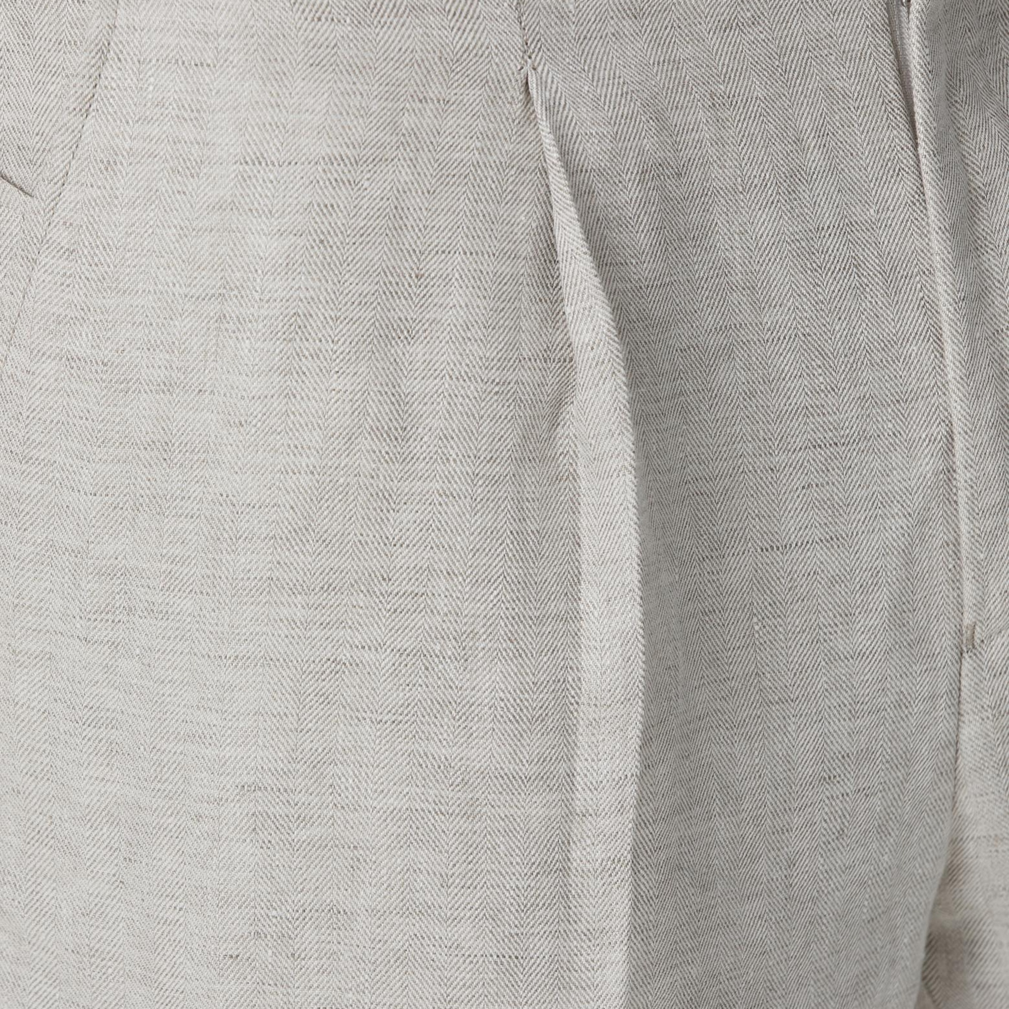 Network Erkek Bej Keten Comfort Fit Pantolon