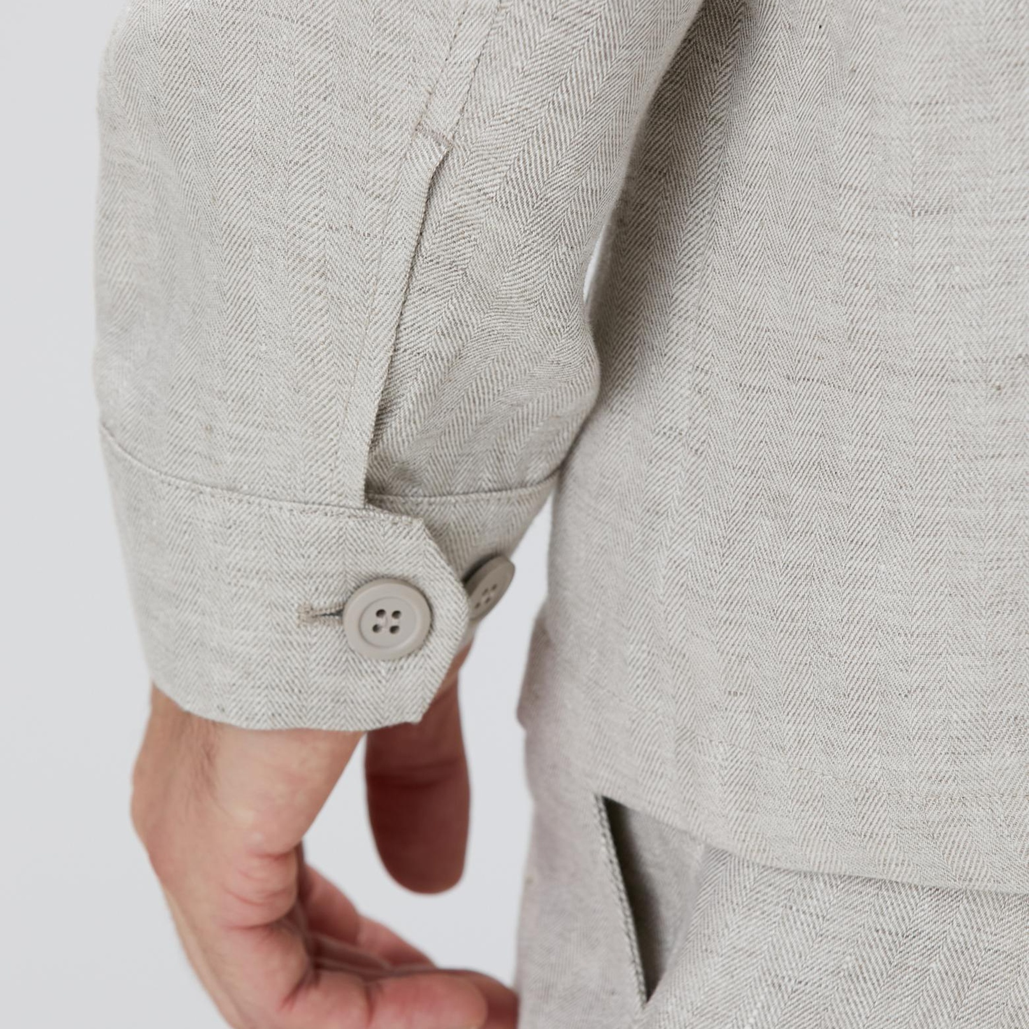 Network Erkek Bej Keten Ceket