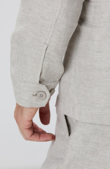  Network Erkek Bej Keten Ceket