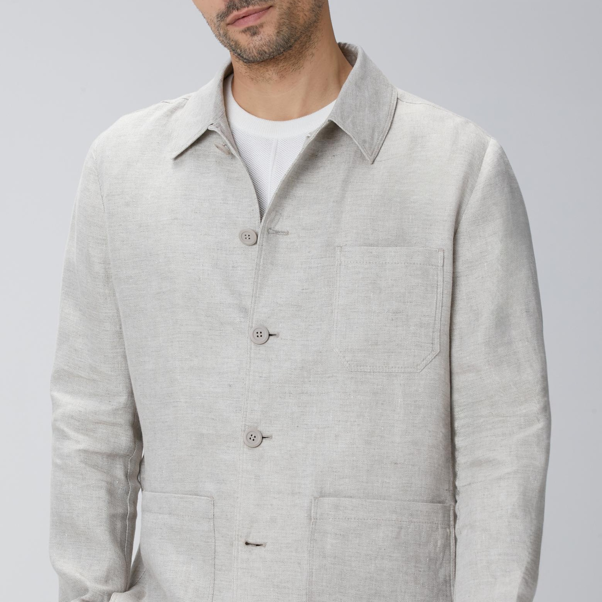 Network Erkek Bej Keten Ceket