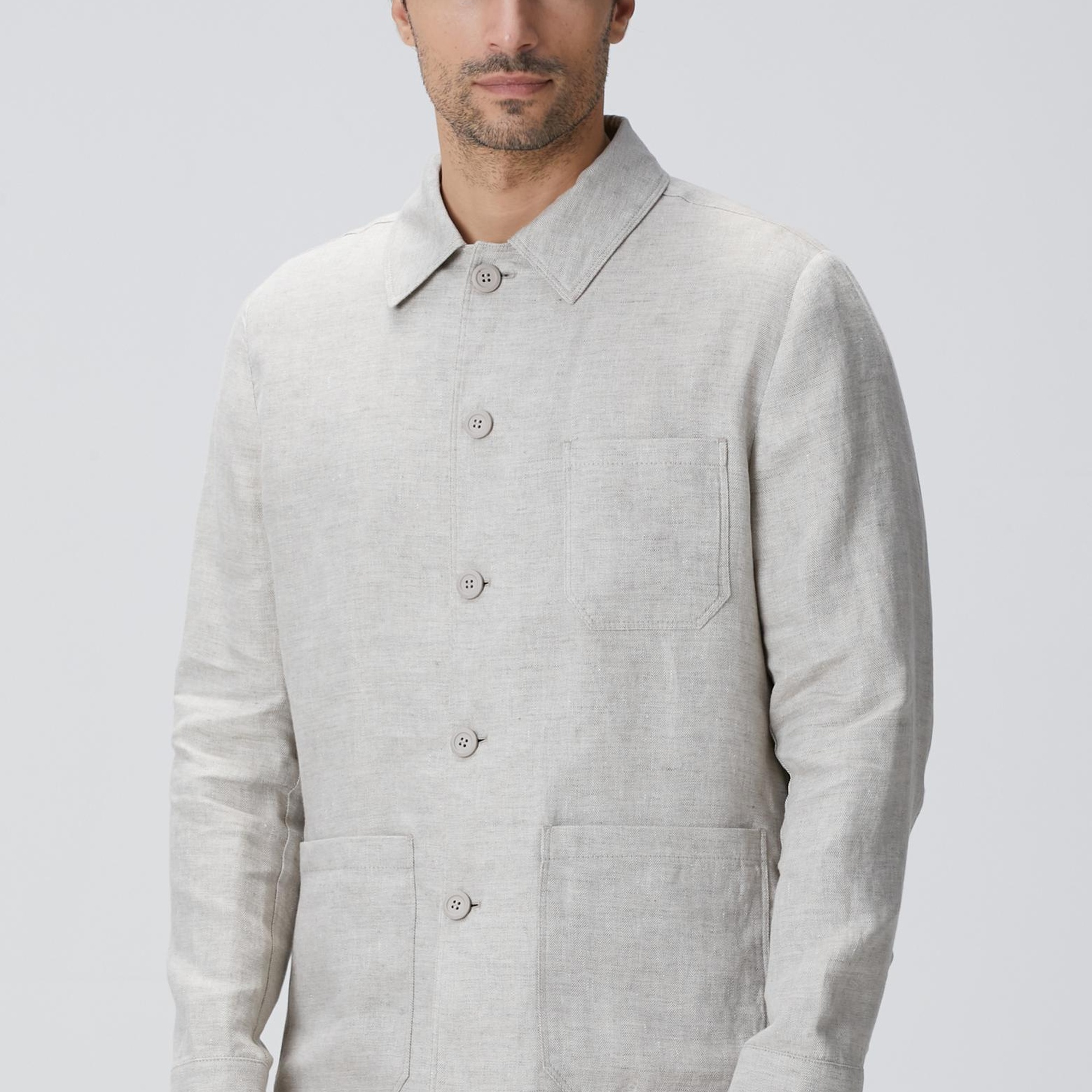 Network Erkek Bej Keten Ceket