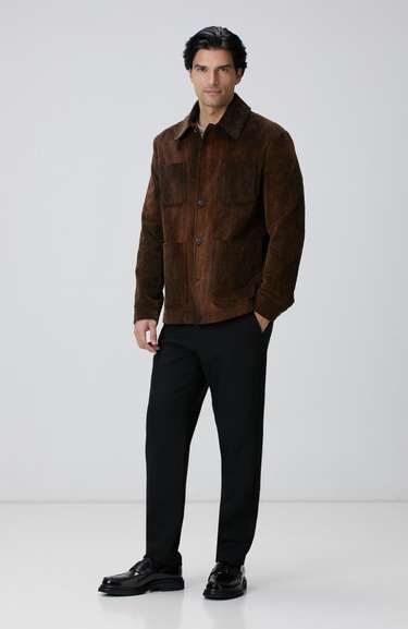  Network Erkek Kahverengi Fitilli Coat Ceket