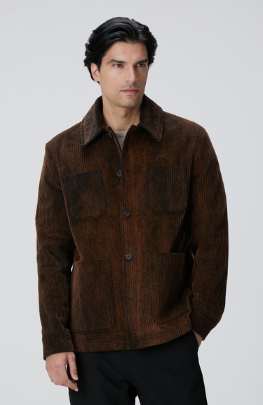  Network Erkek Kahverengi Fitilli Coat Ceket