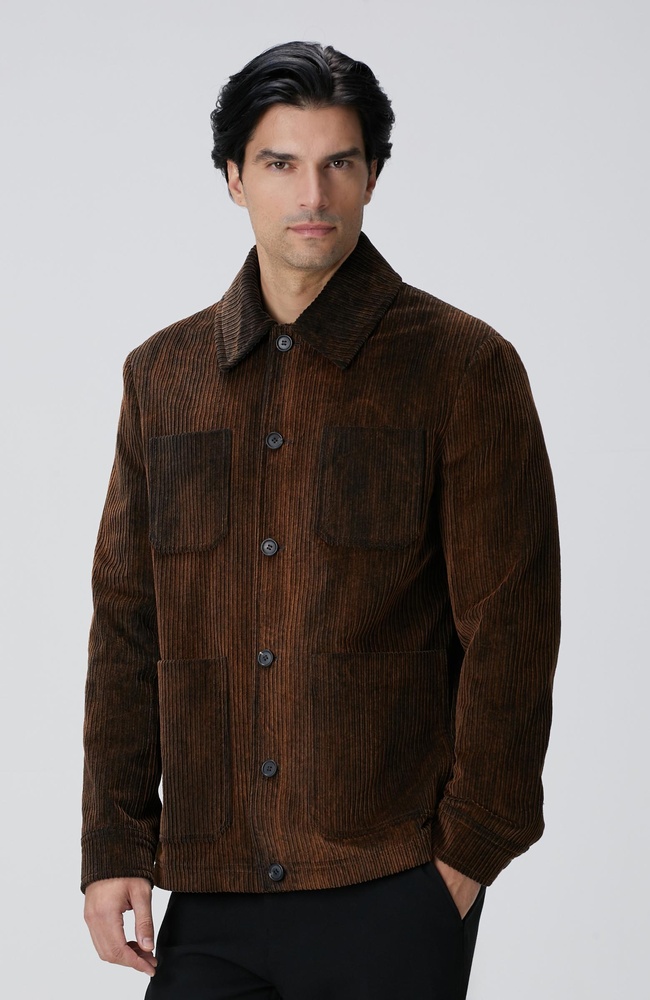  Network Erkek Kahverengi Fitilli Coat Ceket