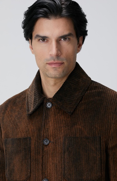  Network Erkek Kahverengi Fitilli Coat Ceket