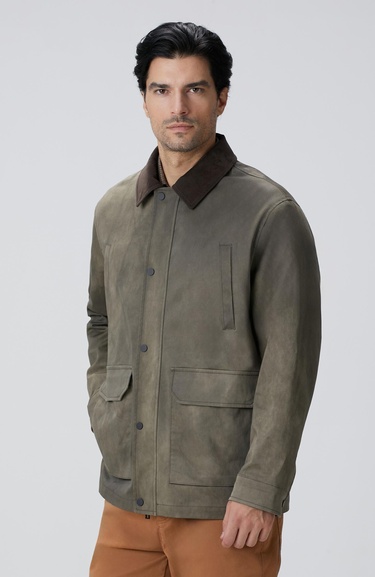  Network Erkek Haki Batik Desenli Coat Ceket