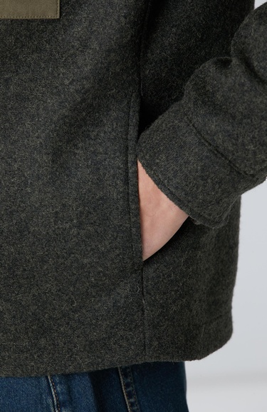  Network Erkek Haki Yün Karışımlı Dış Gömlek