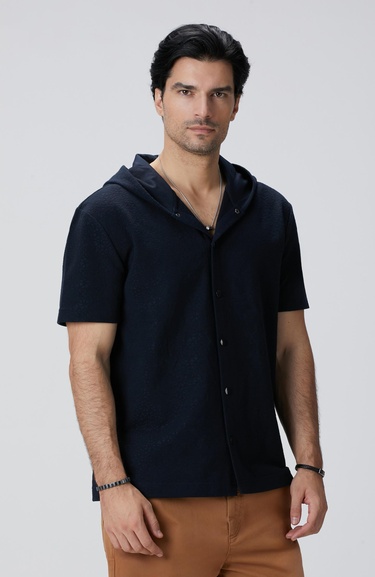  Network Erkek Siyah Jakarlı Gömlek