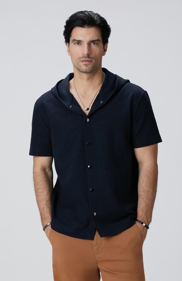  Network Erkek Siyah Jakarlı Gömlek