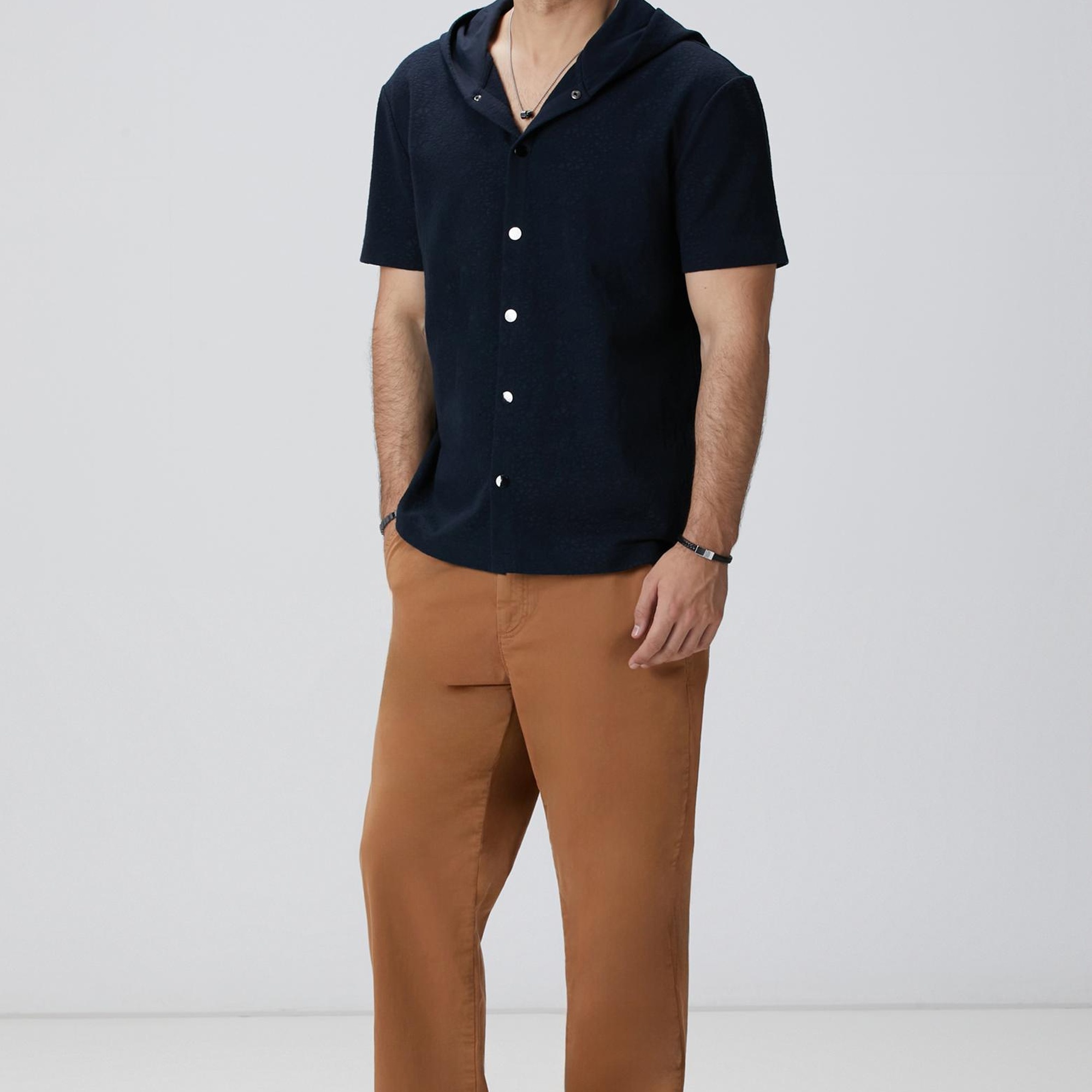 Network Erkek Siyah Jakarlı Gömlek