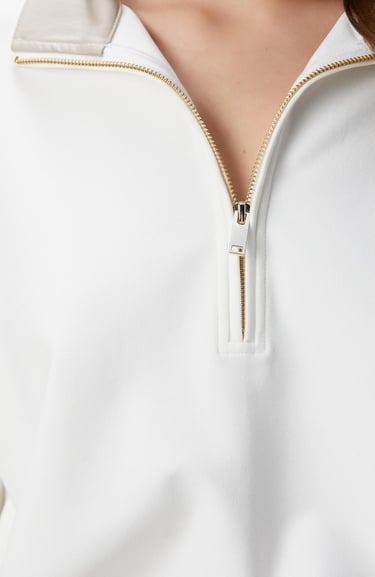  Network Kadın N-Tech Kırık Beyaz Sweatshirt