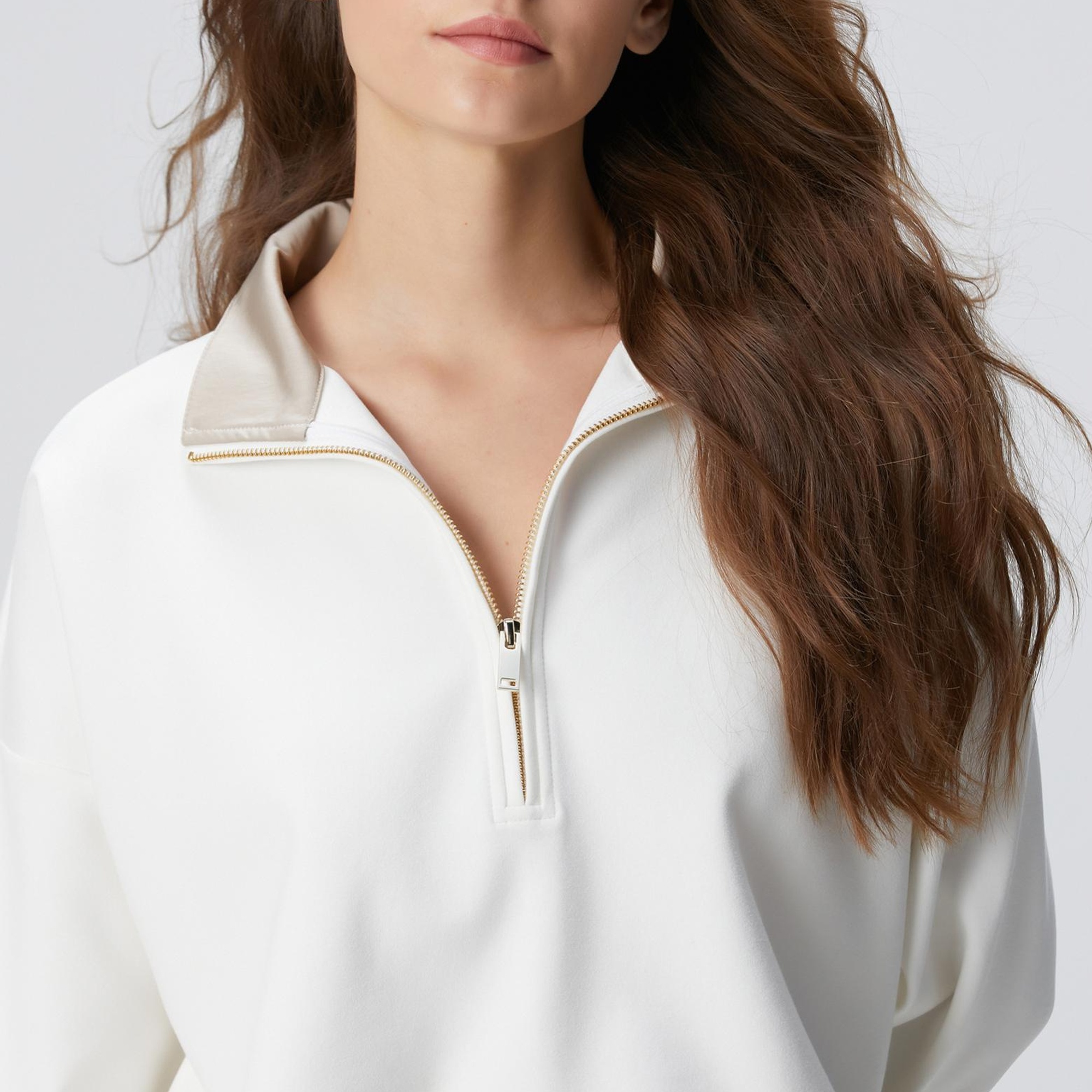 Network Kadın N-Tech Kırık Beyaz Sweatshirt