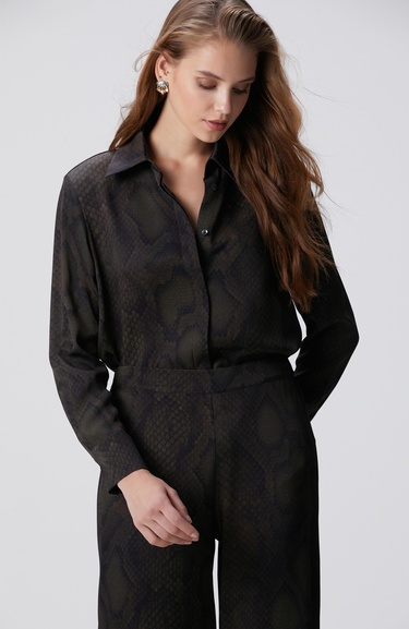  Network Kadın Haki Desenli Gömlek