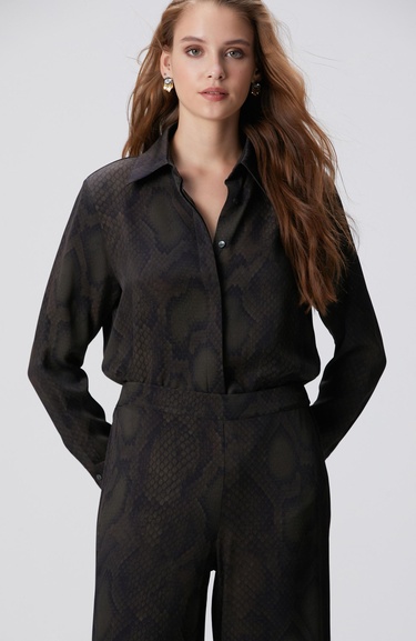  Network Kadın Haki Desenli Gömlek