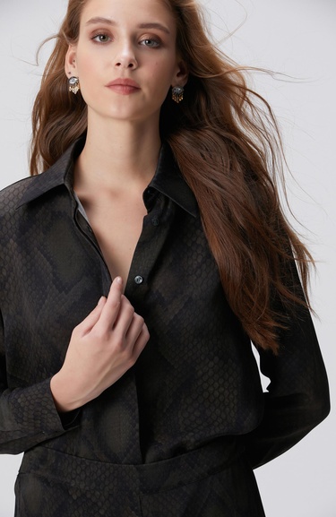  Network Kadın Haki Desenli Gömlek