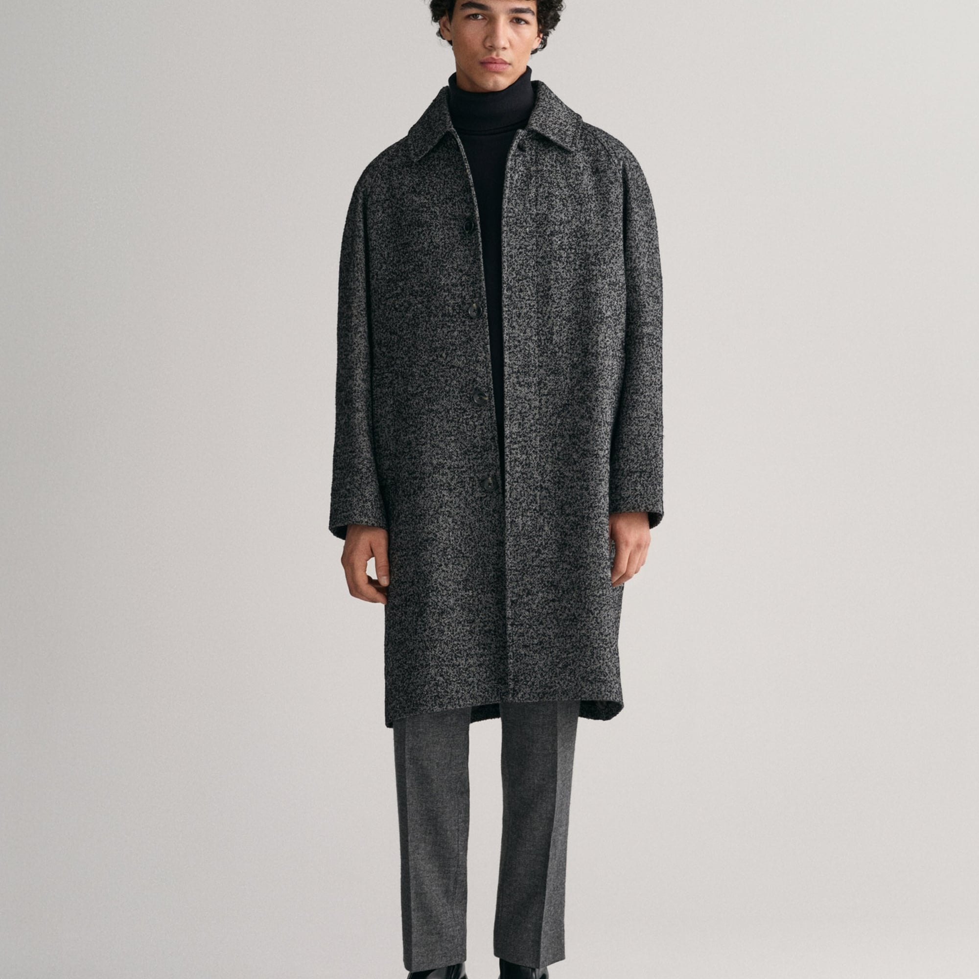 GANT Erkek Siyah Regular Fit Boğazlı Yaka Kazak