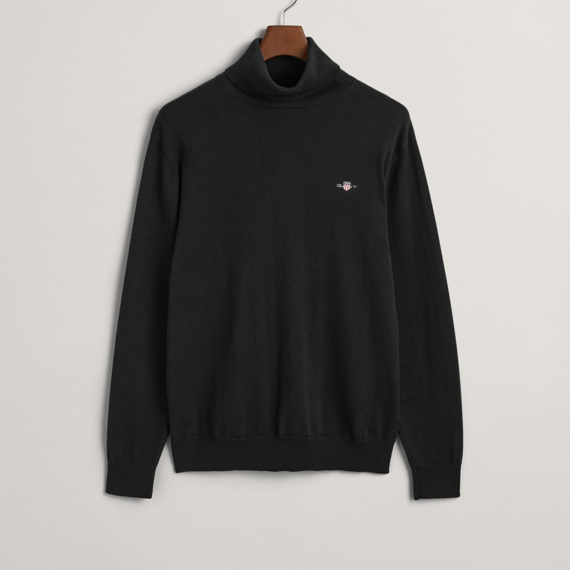 GANT Erkek Siyah Regular Fit Boğazlı Yaka Kazak