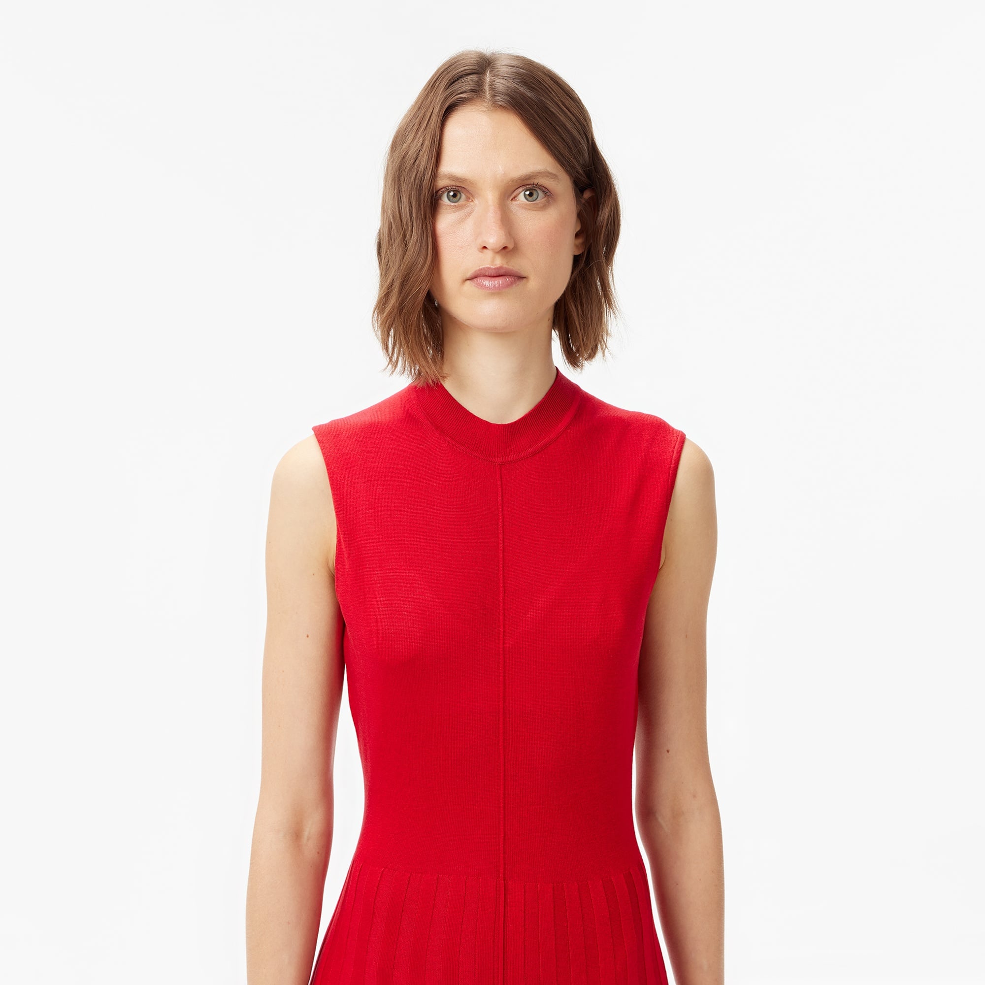 Tommy Hilfiger Lyocell Silk Mock Midi Kadın Kırmızı Elbise