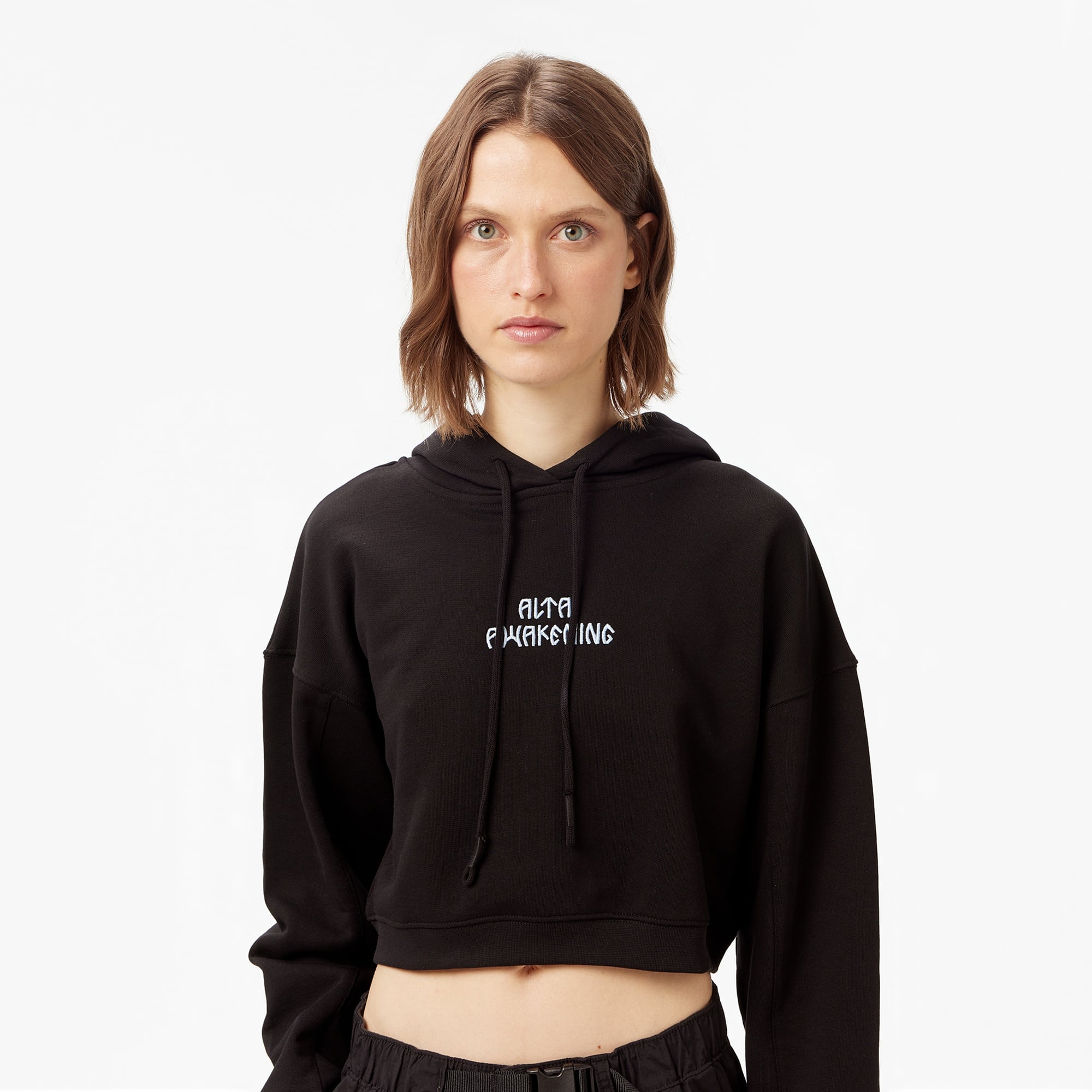Les Benjamins Crop 007 Kadın Siyah Sweatshirt