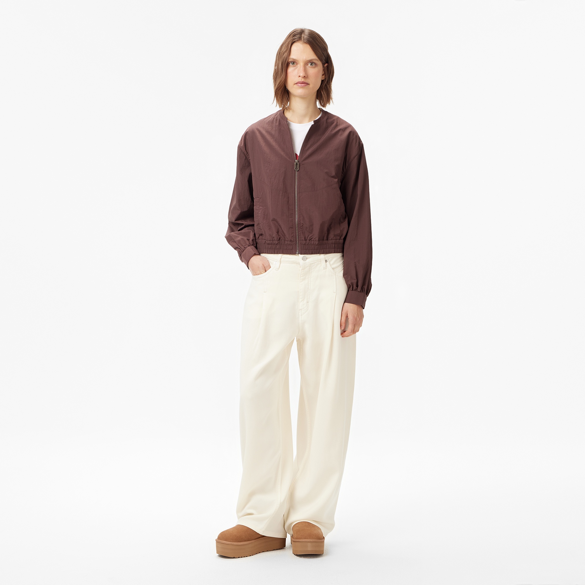 Les Benjamins Bomber 001 Kadın Kahverengi Ceket