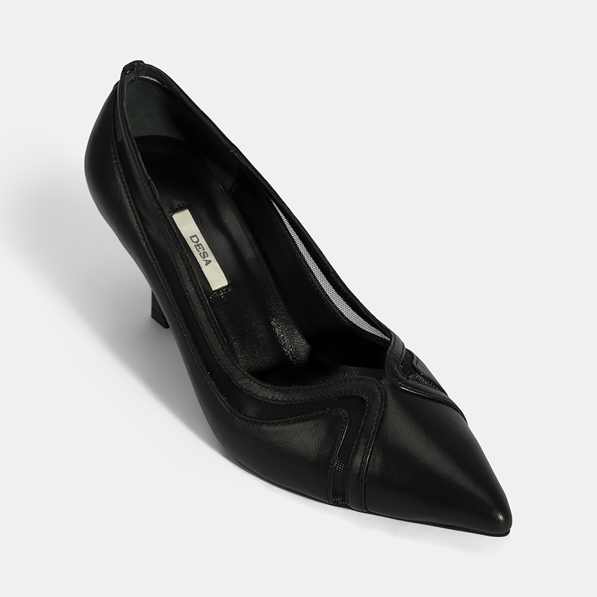 Kadın Siyah Deri Topuklu Ayakkabı