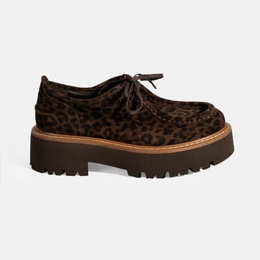  Kadın Leopar Desenli Bağcıklı Günlük Ayakkabı
