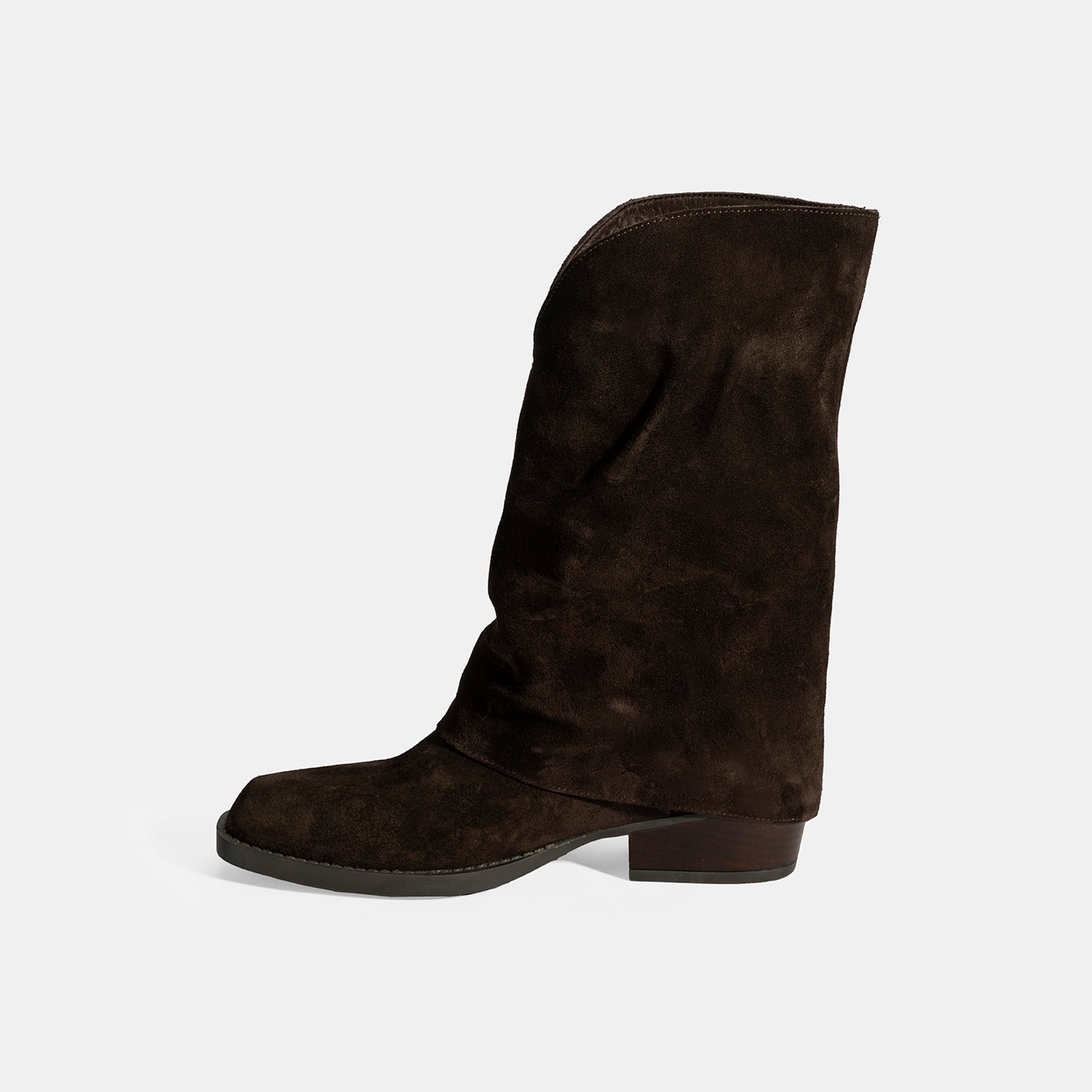 Kadın Kahve Katlama Detaylı Süet Bot