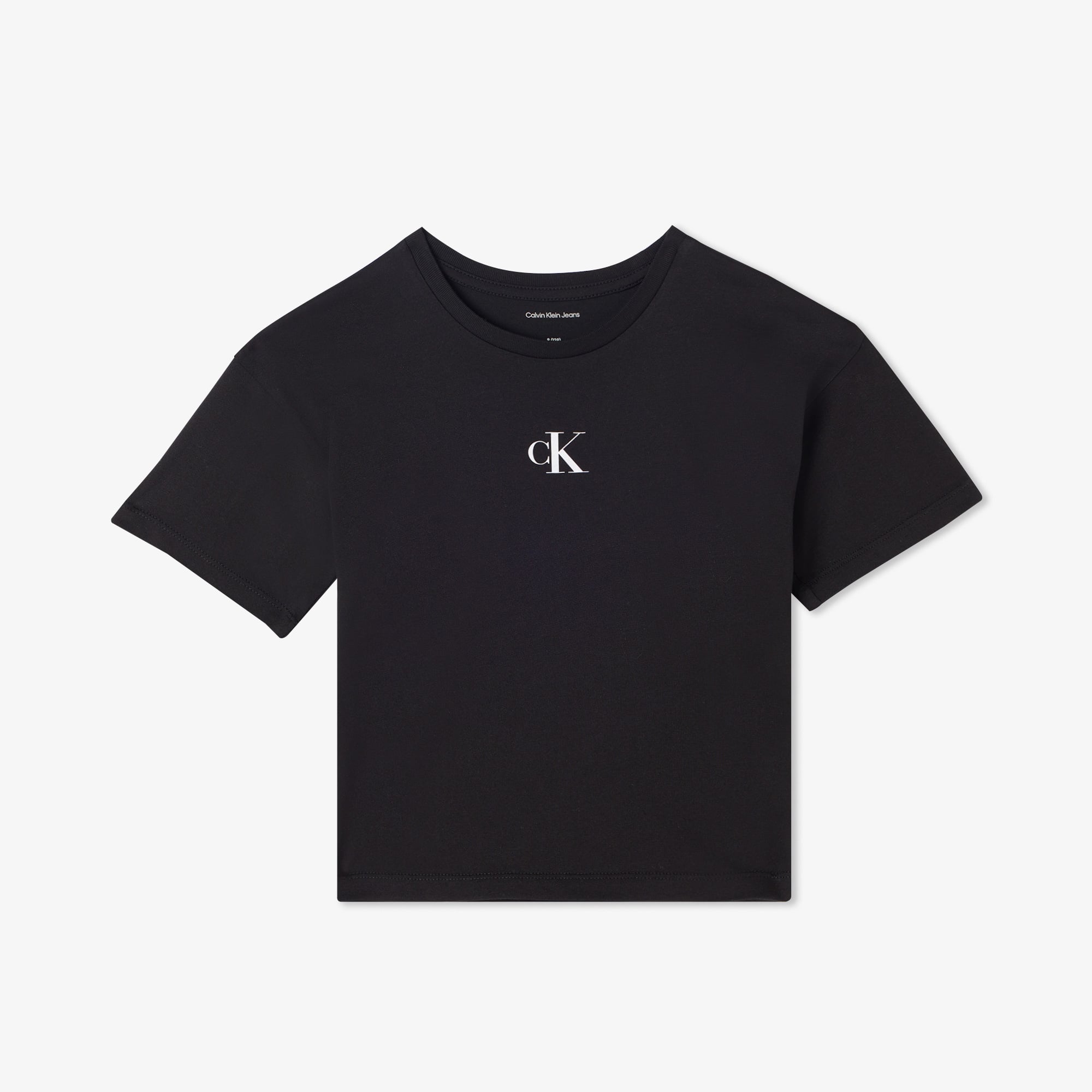  Calvin Klein Logo Boxy Çocuk Siyah T-Shirt