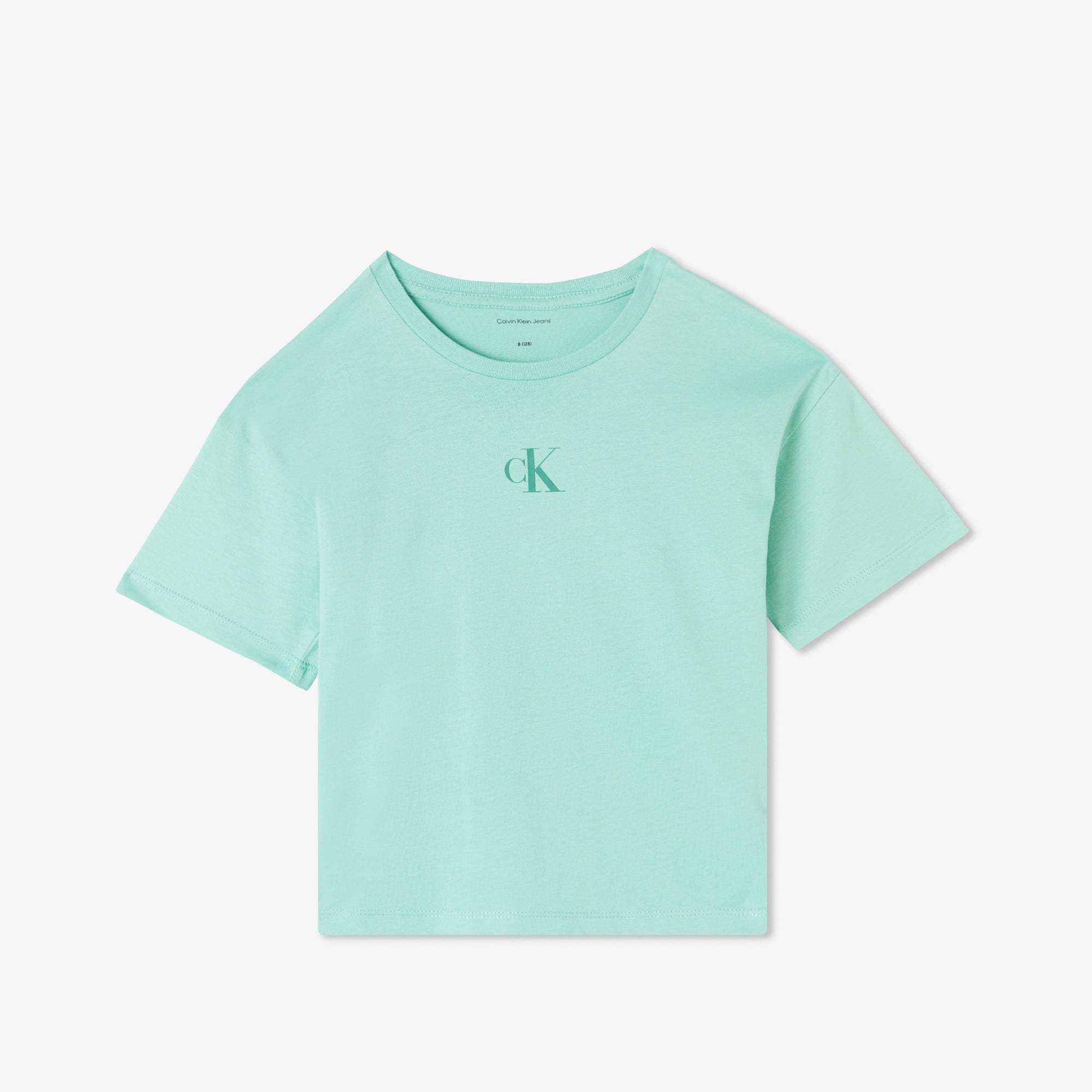 Calvin Klein Logo Boxy Çocuk Yeşil T-Shirt