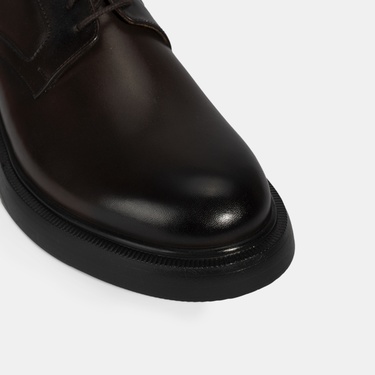  Erkek Kahve Bağcıklı Klasik Deri Ayakkabı