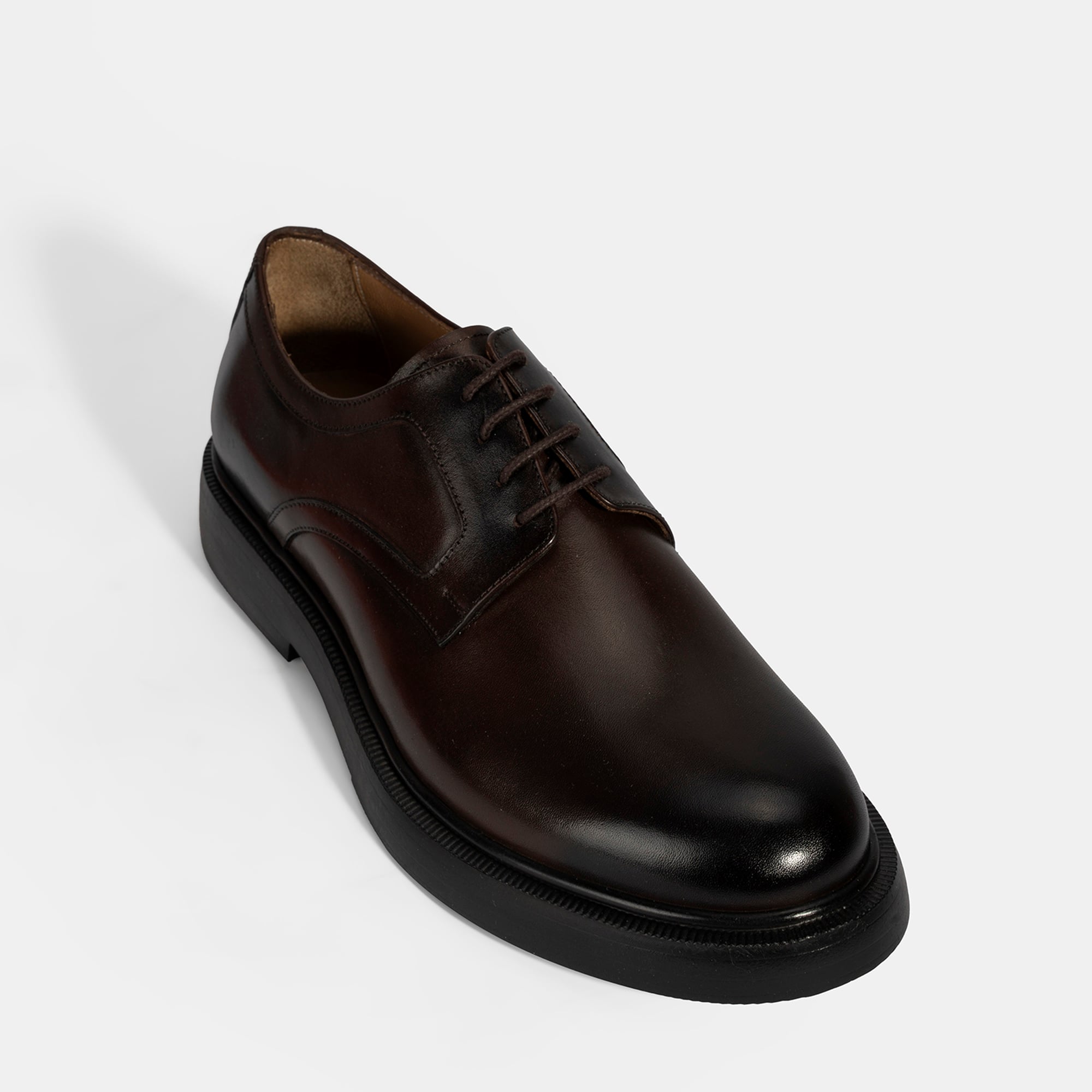 Erkek Kahve Bağcıklı Klasik Deri Ayakkabı