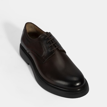  Erkek Kahve Bağcıklı Klasik Deri Ayakkabı