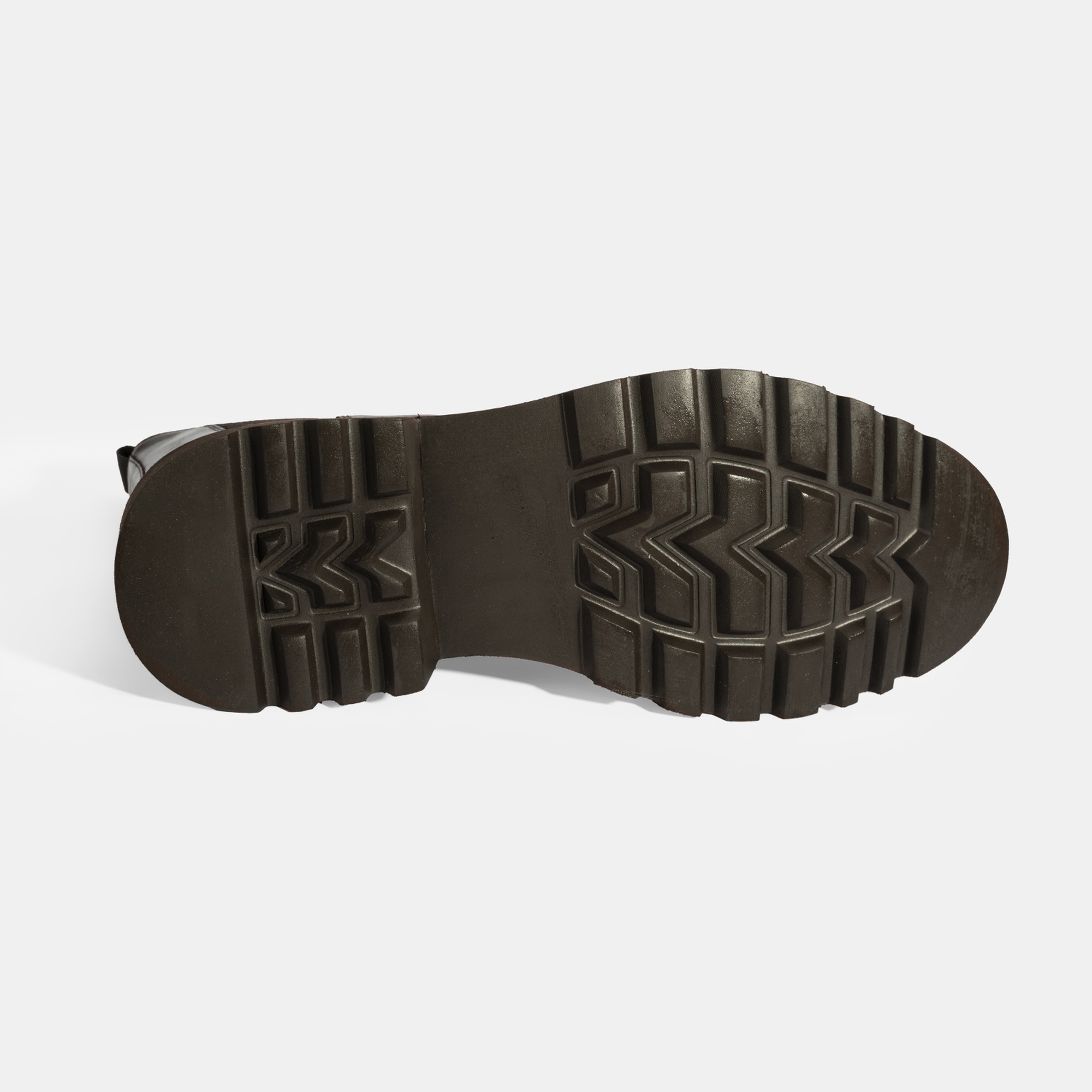 Erkek Kahve Lastik Detaylı Deri Bot