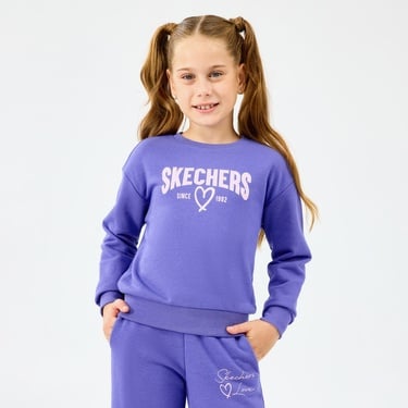  Skechers Lw Fleece Çocuk Mor Eşofman Üstü