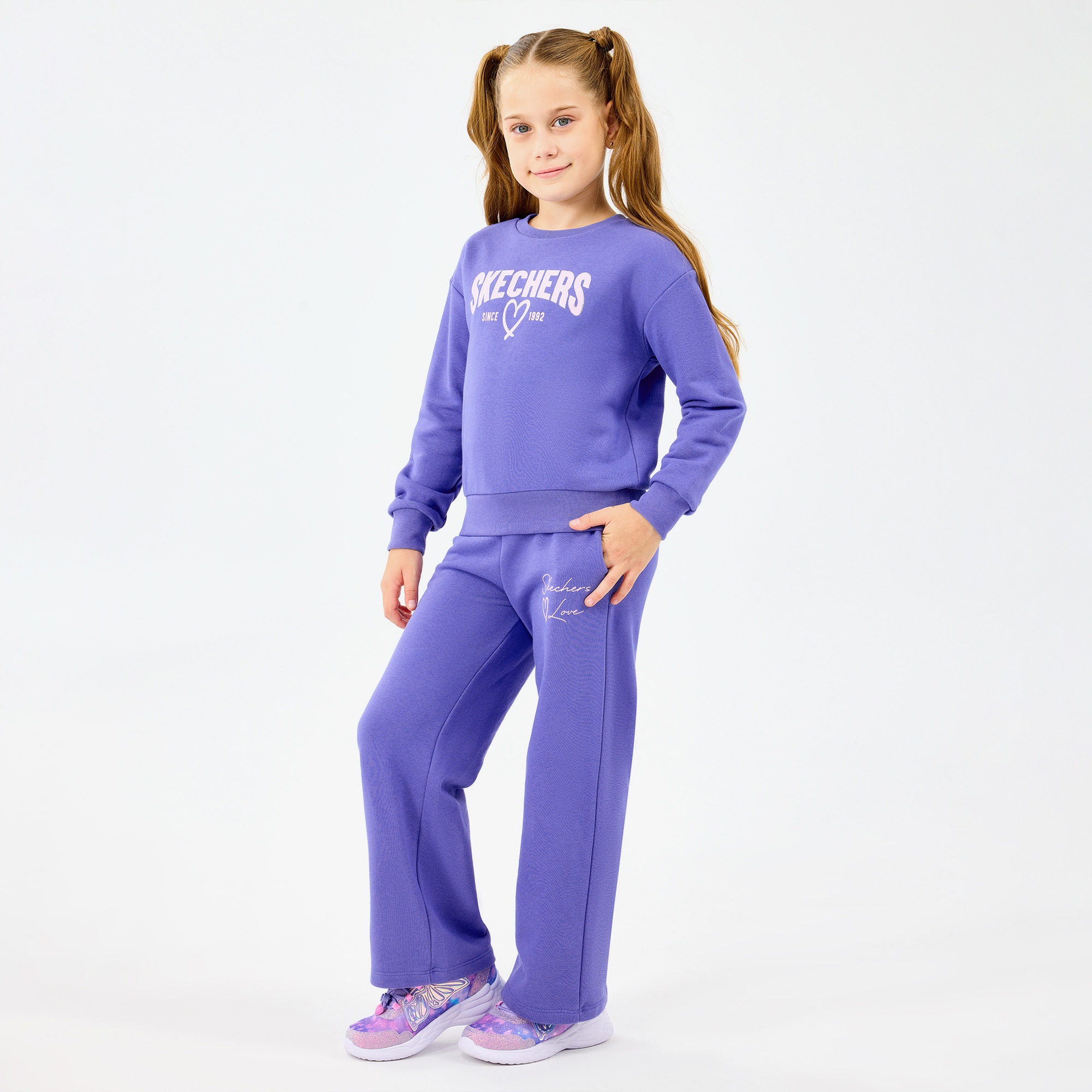 Skechers Lw Fleece Çocuk Mor Eşofman Altı