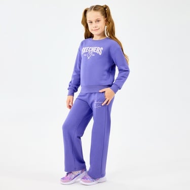  Skechers Lw Fleece Çocuk Mor Eşofman Altı
