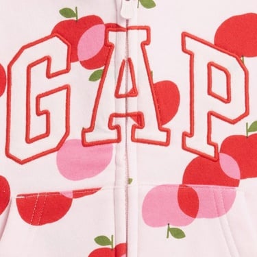  Gap V-Logo Fermuarlı Çocuk Pembe Sweatshirt